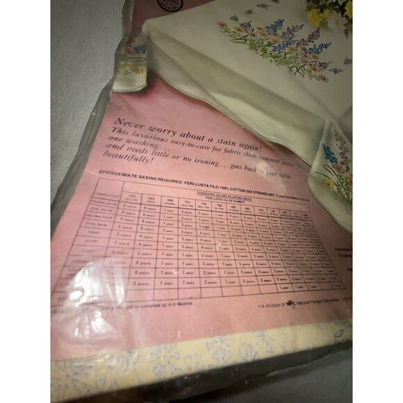 Vtg Paragon Needlecraft Tablecloth Only Contada Embroidery 0403 51 x 70 1976 NOS - Picture 2 of 9